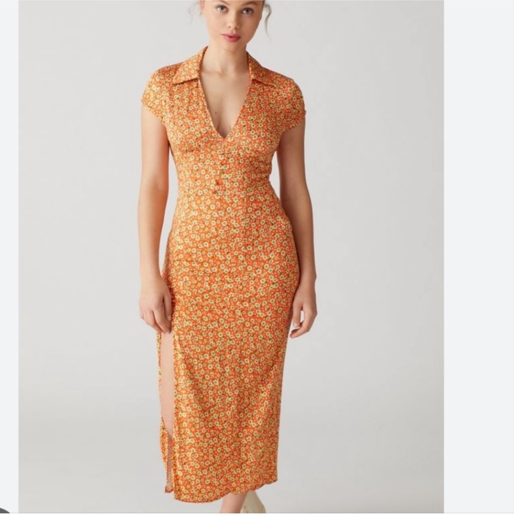 Urban Outfitters Chantelle Side Slit Midi Dress
